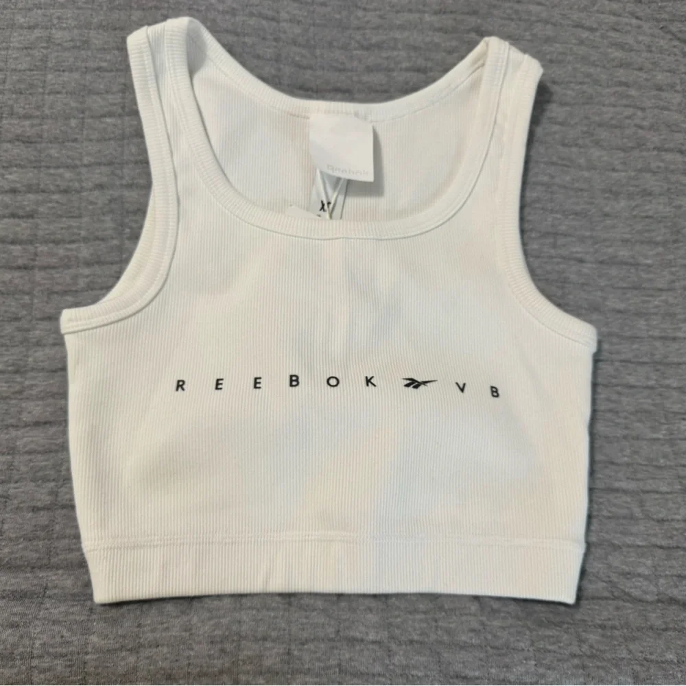 Reebok x Victoria Beckham Cropped Ribbed Tank Top White Size XS - Picture 3 of 10